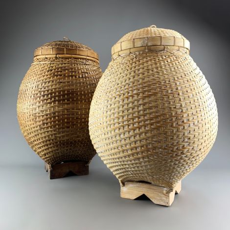 Alibaba Basket, Approx. 65 cm tall by 50 cm diameter. Brown or Whitewash hand woven basket