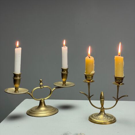 Brass Double Arm Candlestands - RENTAL ONLY