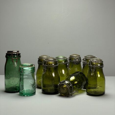 Clip Top Green Glass Jars - RENTAL ONLY