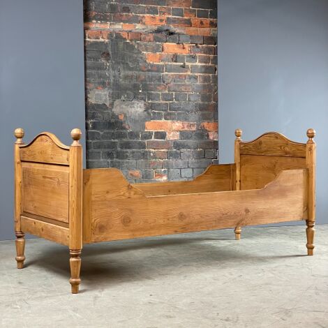 Antique Pine Sleigh Bed - RENTAL ONLY