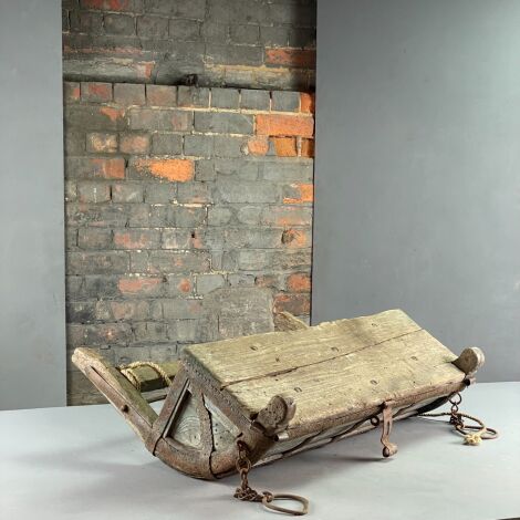 Brandon Thatchers Props Curved Metal Bound Strong Box - RENTAL ONLY