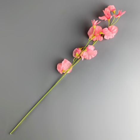 Sweet Pea, Pink, approx. 47 cm tall with 12 flowers 6cm dia. Artificial bloom with posable wired stem