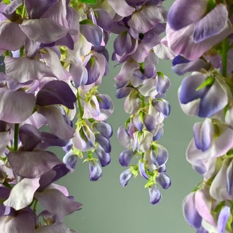 Wisteria Lilac approx. 60 cm long with 3 flower clusters and 80 leaves, artificial