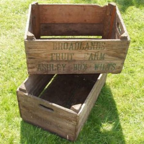 10 x Crates And Boxes, vintage with patina, RENTAL ONLY, approx. 48cm long, 32 cm wide & 34 cm High 