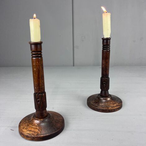 Wooden Candlesticks (pair) - RENTAL ONLY