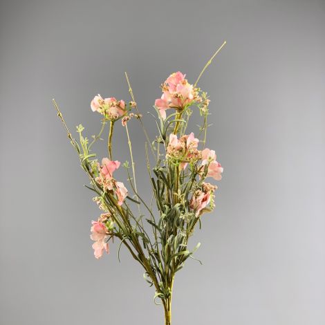 Wildflower Sprig, Pink 50cm tall artificial bloom and foliage
