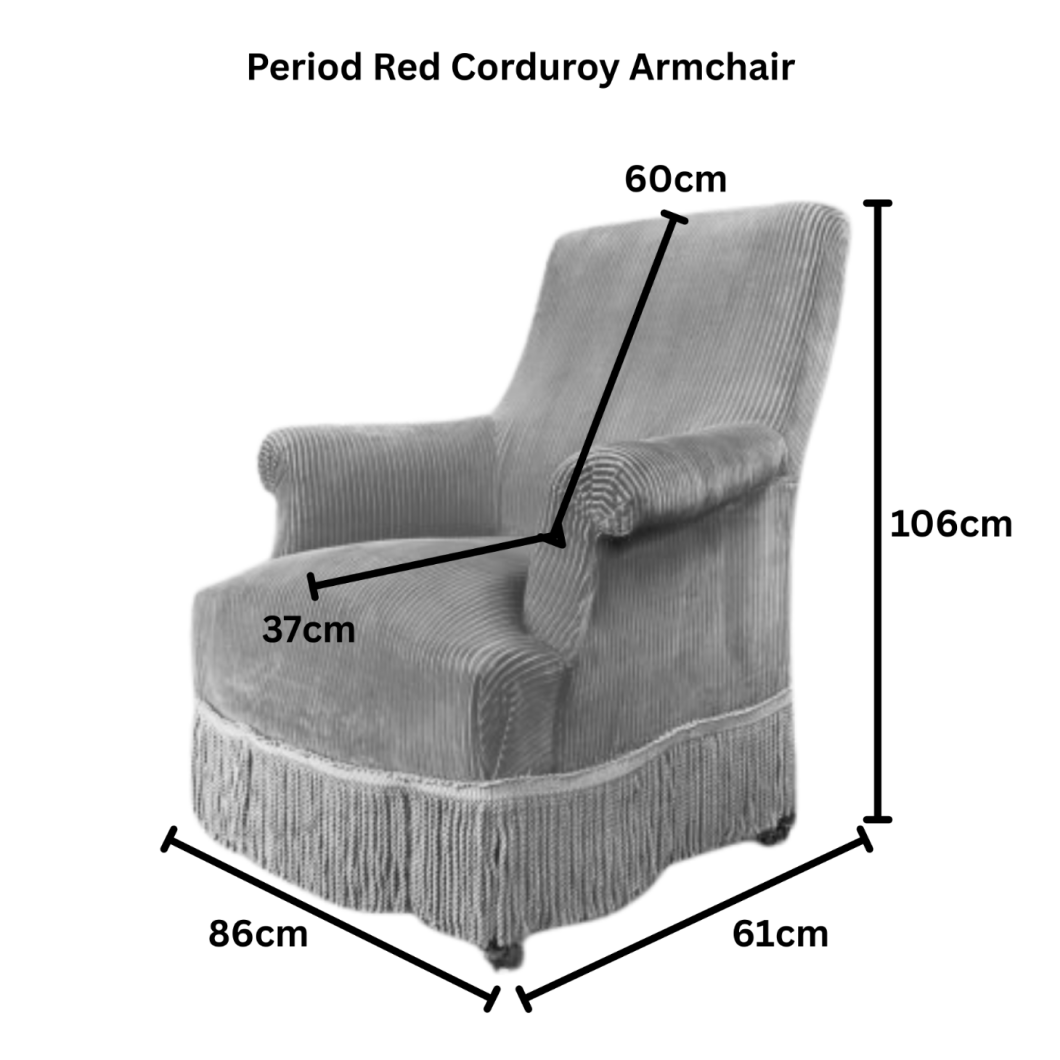 PERIOD RED CORDUROY ARMCHAIR.png
