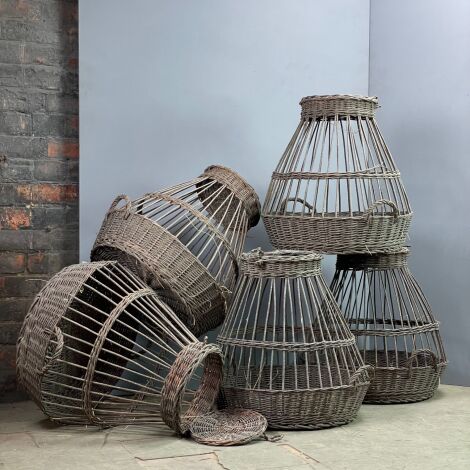 www.brandonthatchers.co.uk Aged Chicken Basket 3 Aged Traditional Chicken Market Basket. Hand woven and authentic with handle and removable lid  - RENTAL ONLY