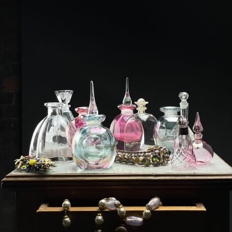 Delicate Glass Scent Bottle Collection (x10) - RENTAL ONLY