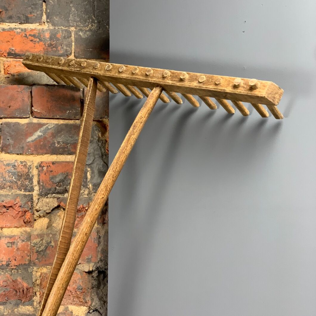 Traditional Wooden Rake - RENTAL ONLY - Brandon Thatchers