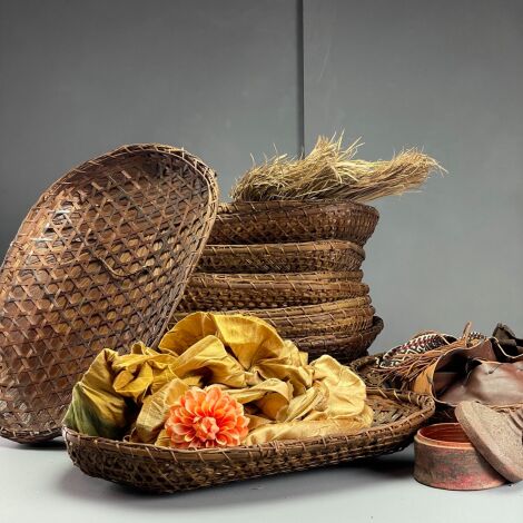 Bamboo Platter/ Basket, hand woven (9 available) - RENTAL ONLY