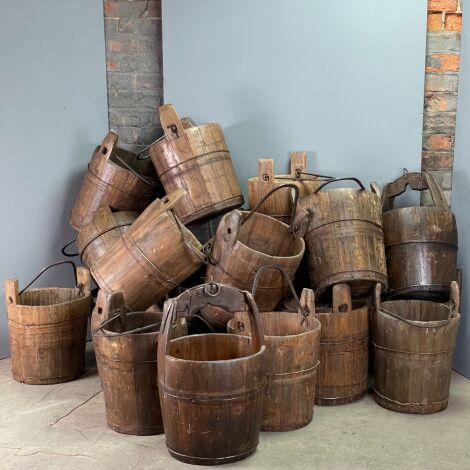 Antique Wooden Buckets (26 available) - RENTAL ONLY