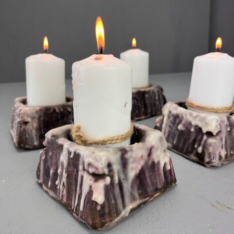 Block Wooden Candle Base - RENTAL ONLY