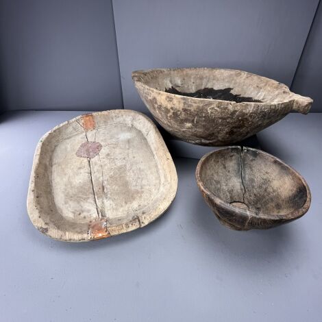 Large Wooden Bowls (Set of 3) - RENTAL ONLY