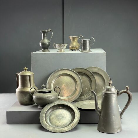 Pewter and Silver, Eclectic Collection (12 pieces) - RENTAL ONLY