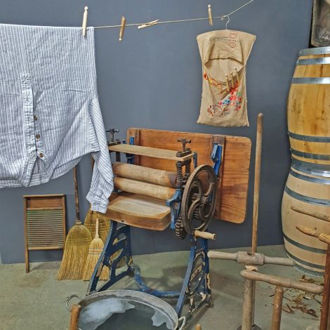 Vintage Laundry - Mangle, Dollies, Galvanised Wash Tubs, Baskets, Pegs and Line/Prop - RENTAL ONLY