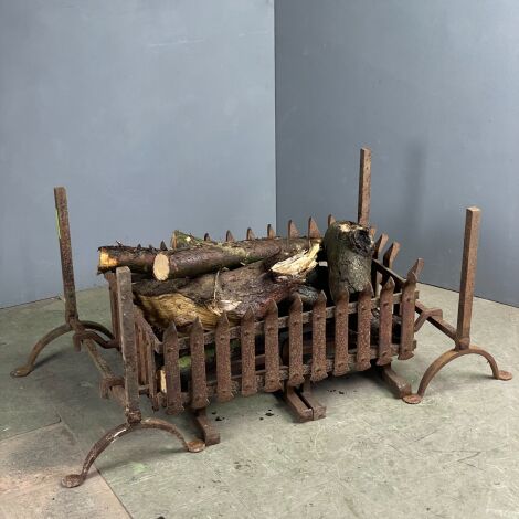 Brandon Thatchers Props Baronial Log Fire Basket - RENTAL ONLY
