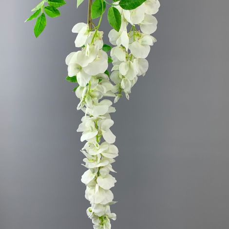 Wisteria Cream approx. 65 cm long with 3 flower clusters and 45 leaves, artificial