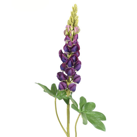 Lupin Purple, 81 cm tall artificial bloom on poseable wire stem