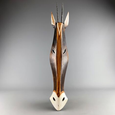Gazelle Mask. Hand Carved & Painted. Fair Trade, Sustainable and Ethical