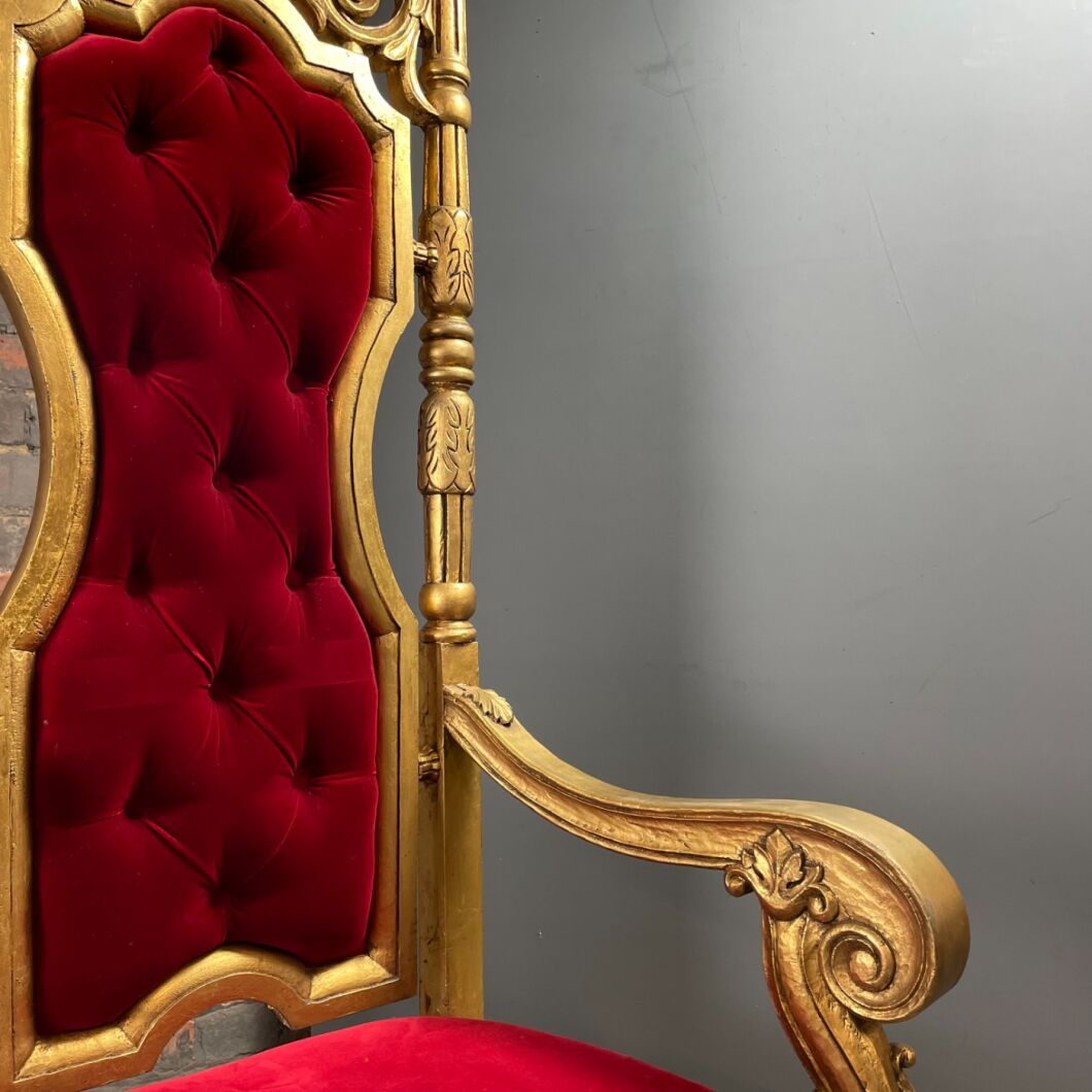 Guilded King and Queen Throne Chairs - RENTAL ONLY - Brandon Thatchers