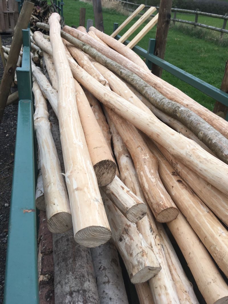 Stripped rustic pole. Approx. Dia. 3, 4, 5, or 6". 3.6 m length