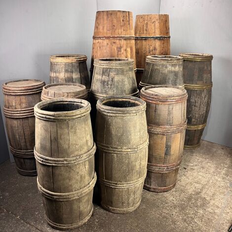 Tall Wooden Banded Barrel - RENTAL ONLY