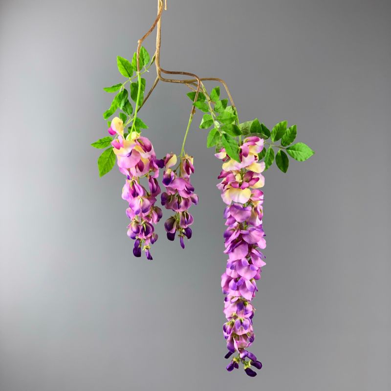 Wisteria Stem, Purple, 107cm long artificial flowers and bloom
