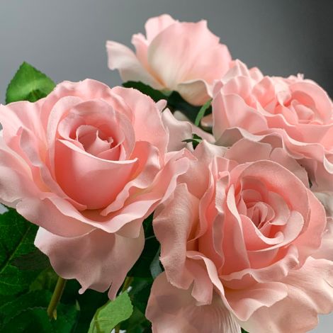 Rose, Soft Pink, 69 cm tall, artificial flower and foliage, poseable stem