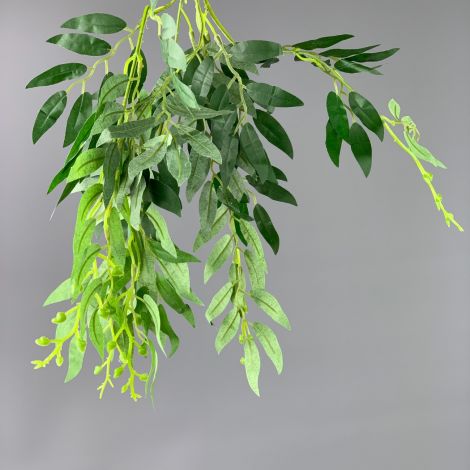 Wisteria Leaf Spray, approx. 50 cm long with 70 cm spread & 100 leaves on 5 stems, artificial