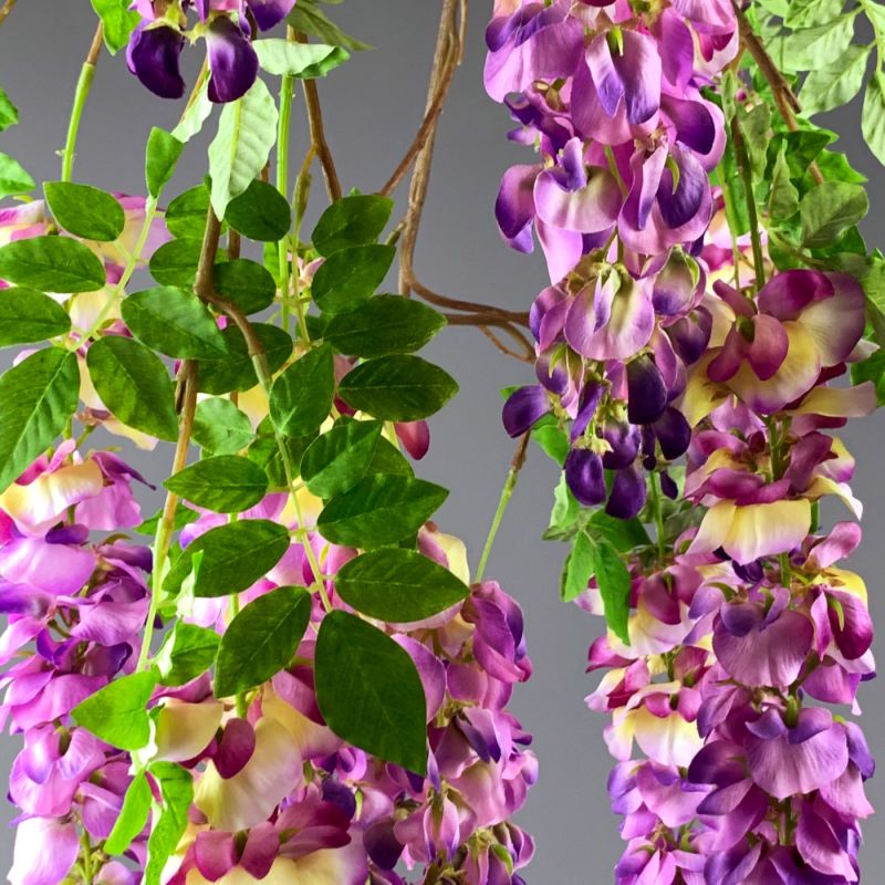 Wisteria Stem, Purple, 107cm long artificial flowers and bloom