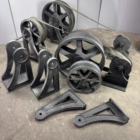Victorian Mill Belt Drives, Wheels & Cast Iron Brackets - RENTAL ONLY