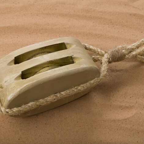 Brandon Thatchers Props Wooden Double Pulley Block prop x13 - RENTAL ONLY