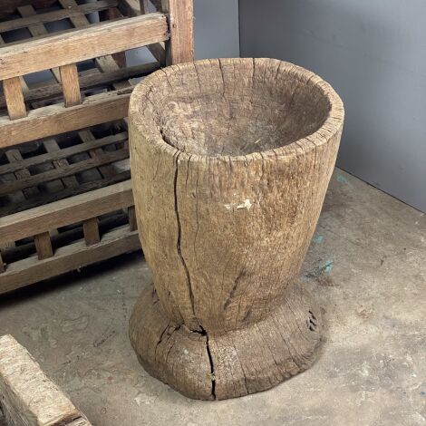 Heavy Wooden Mortar - RENTAL ONLY