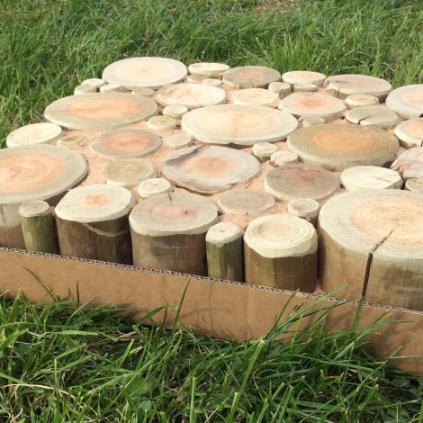 Eucalyptus Trunks, natural, organically shaped stepping stone 45 cm by 45 cm