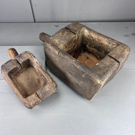 Simple Carved Wood Bowls with Handle - RENTAL ONLY