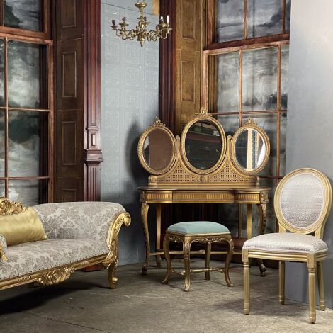 Gold Gilt French Style Dressing Table - RENTAL ONLY