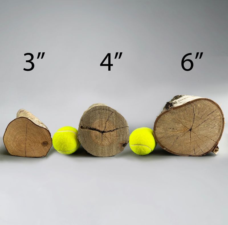 Rustic round pole with bark Dia. 3, 4, or 6