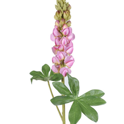 Lupin Pink, 81 cm tall artificial bloom on poseable wire stem