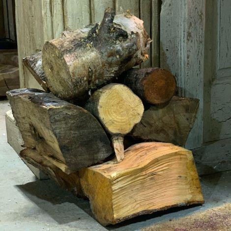 Firewood Logs, cut and split, approx. 9" by 5" pieces supplied in a 1.2 m cubed bag.