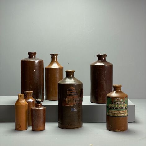 Brandon Thatchers props Brown Glaze Writing Ink Bottles - RENTAL ONLY