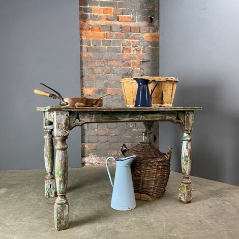 Farmhouse Stripped Painted Table - RENTAL ONLY