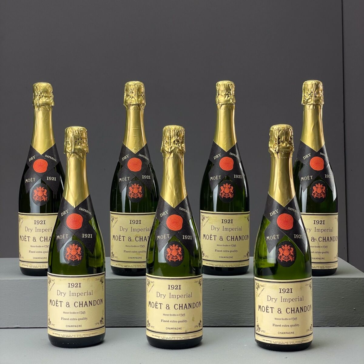 Champagne bottles Moet & Chandon 1921 (x7) - RENTAL ONLY - Brandon 