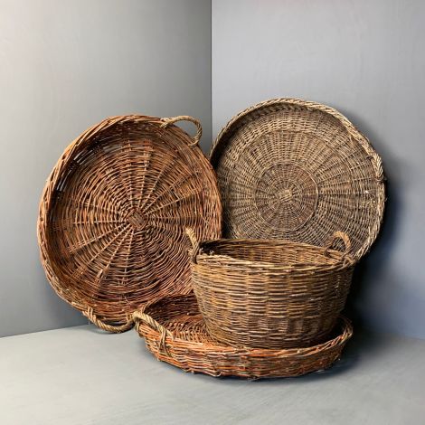 Fish Platters, Vintage Woven Willow with Patina (17 available) - RENTAL ONLY