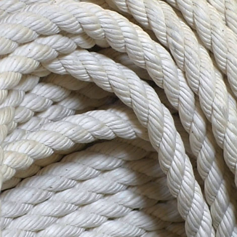 Cotton Rope, 12, 18, 24 or 32 mm diameter available. Natural wound rope