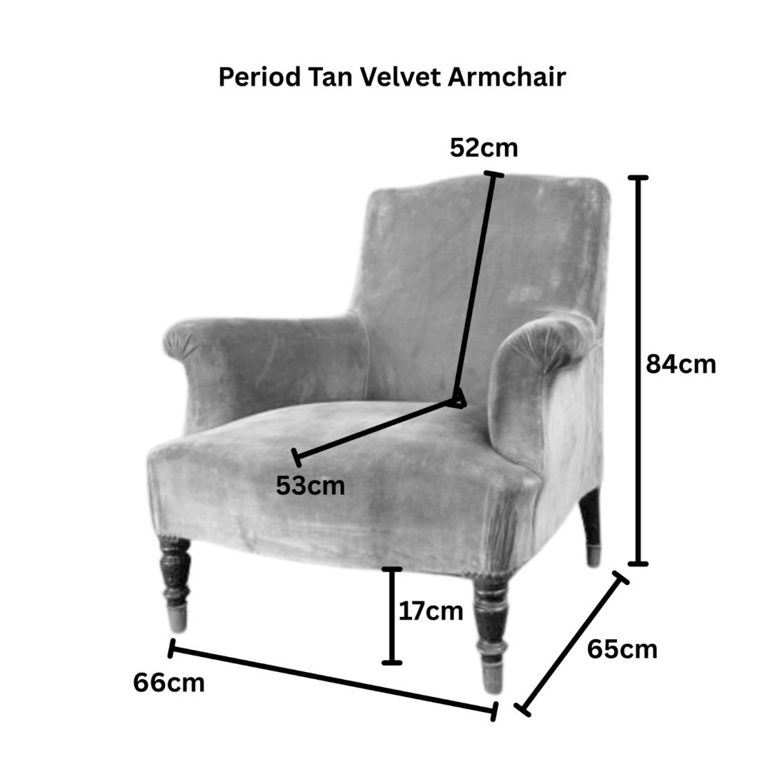 PERIOD TAN VELVET ARMCHAIR.png