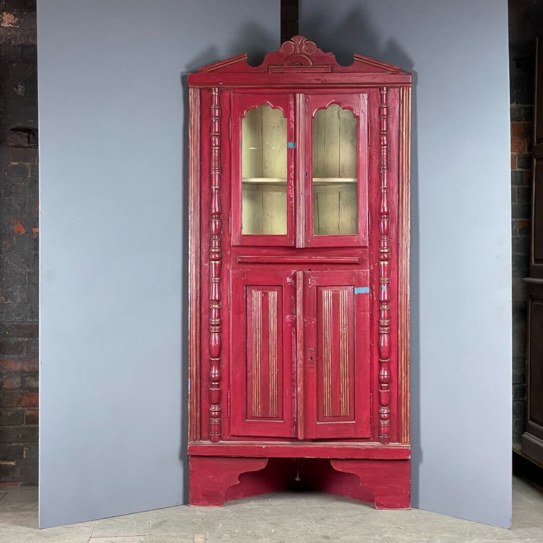 Rustic corner online cabinet with doors