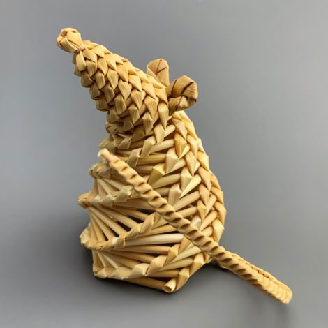 Corn Doll, Sitting Field Mouse, approx. 7 cm by 3.5 cm. Grown and hand made in the UK