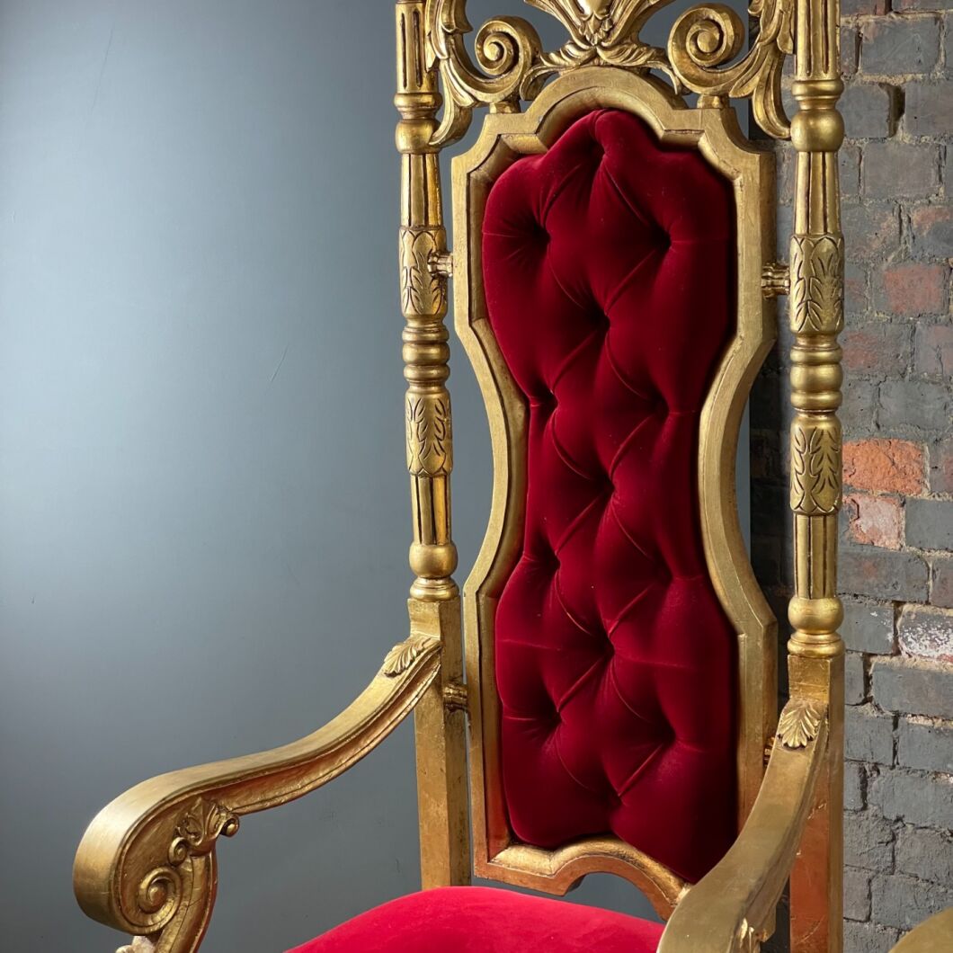Gilded King and Queen Throne Chairs RENTAL ONLY Brandon Thatchers